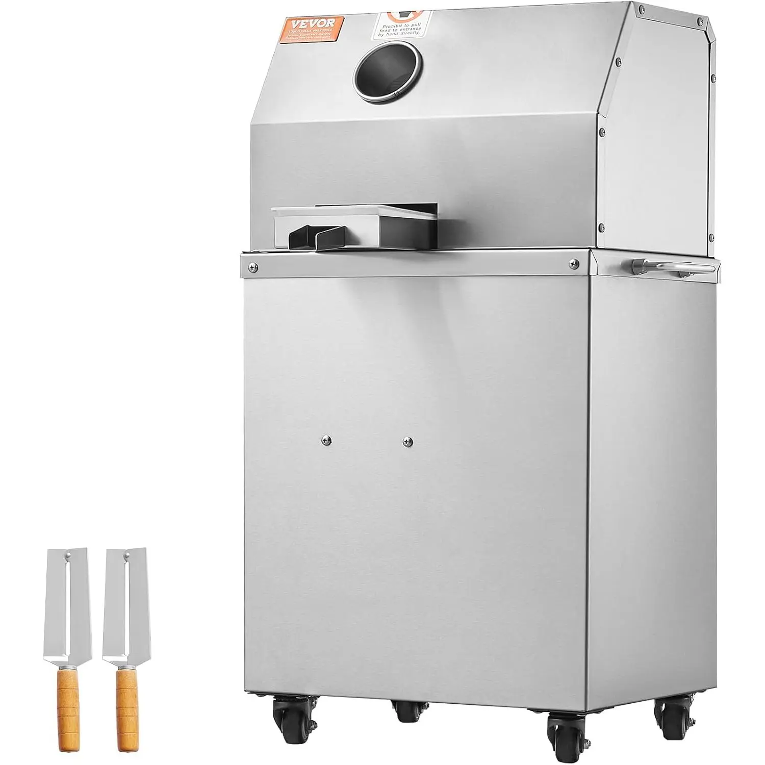 VEVOR Corded Electric Sugarcane Juicer, 800W Extractor with 3 Stainless Steel Rollers, 661LBS/H High Output, 2.4" Large Inlet, 4 Wheels, High-Density Large Filter Mesh, Detachable Filter, Easy Maintenance for Home/Hotel Kitchens Use