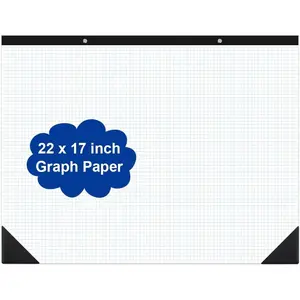 Large Engineering Graph Paper - 22" x 17" 4"x4" Blue Grid Paper Pad, 50 Sheets/100 Pages Giant Drafting Pad for Sketching, Ideal for Engineer Architect Designer Mathematician Draftsman
