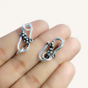 Silver Overlay 'S' Hook Vintage Artisan Clasp from India – Silver Overlay Over Copper Decorative Closure