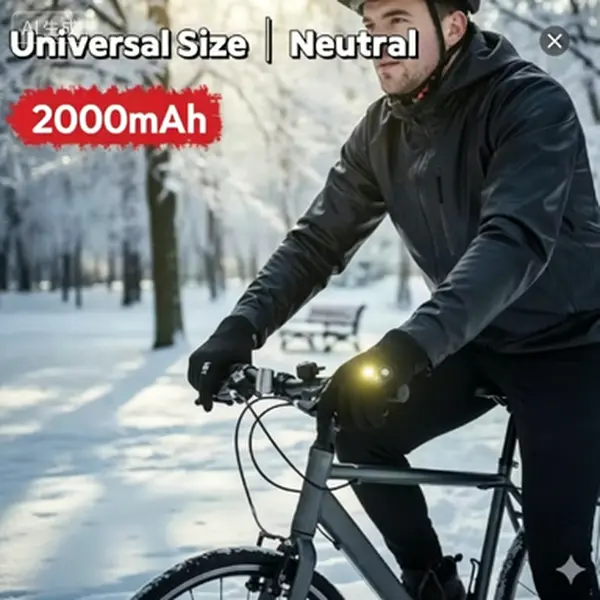 Electric Heated Hand Glove for Men - 5 Temperature Levels, Touchscreen Design, 3000mAh Rechargeable Battery, Ideal for Winter Outdoor Cycling, Motorcycle Riding