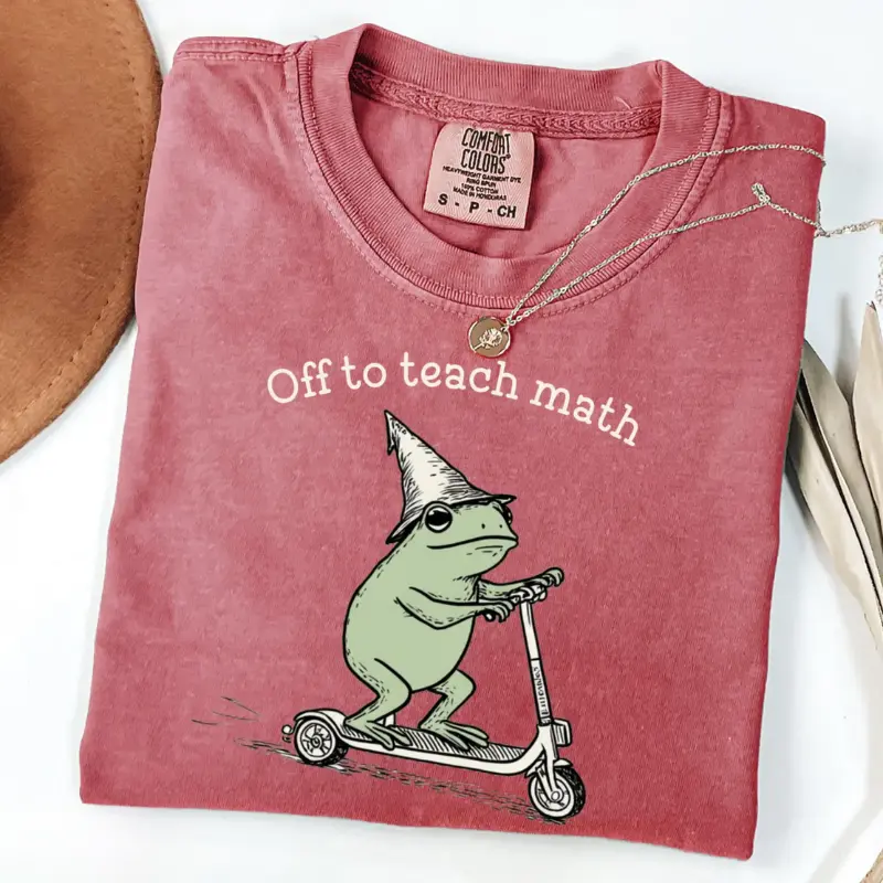 Comfort Colors Math Teacher Shirt, Funny Frog Statistics T-Shirt, Algebra Teacher Graphic Tee, Mathematics Educator Gift, Back to School Math Teacher Apparel