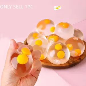 Realistic Dual Yolk Squishy Stress Ball, Transparent Water Balloon with Soft Gel Design, Anxiety Relief Sensory Toy, Stress Relief Fidget for Festive Gifts