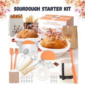 Sourdough Bread Baking Supplies, Sourdough Starter Kit, Bread Proofing Basket, Bread Making Tools Kit, Sour Dough Kit Tools, Sourdough Proofing Basket, Sourdough Kit Gifts for Bakers Women Wife Mom