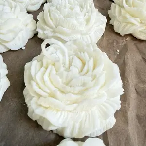Peony Flower Soy Candle – Elegant Handmade Home Decor
