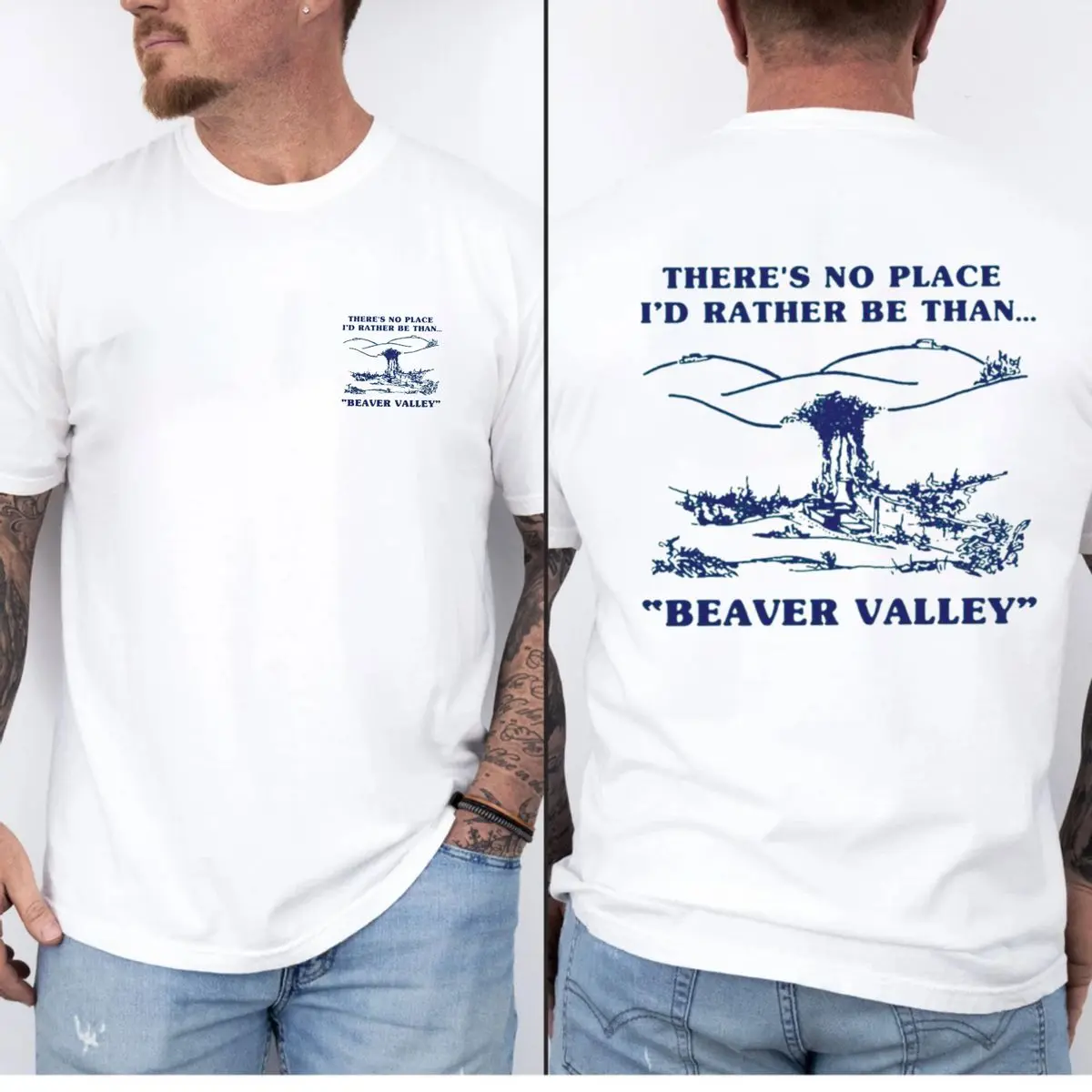 Beaver Valley 2 Sided T Shirt Sweatshirt Hoodie, Adult Humor Shirt, Novelty Gifts For Men, Sarcastic Adult Shirt, Unisex Sweater Pullover Tee