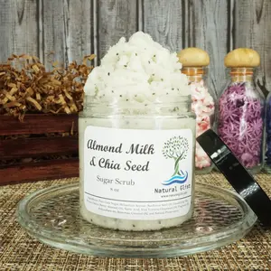 Almond Milk and Chia Seed Body Scrub 8oz, All natural