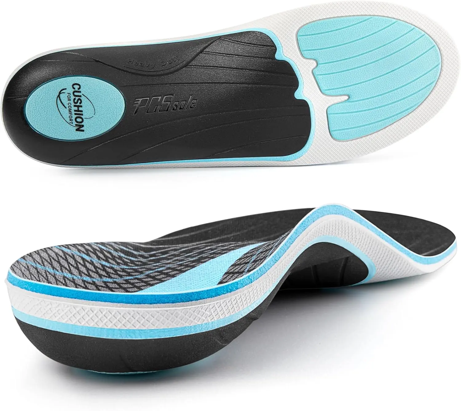 Plantar Fasciitis Insoles Men Women- 220+lbs Heavy Duty High Arch Support Inserts with Comfort Cushion Orthotic Pain Relief Insoles for Flat Feet - Arch Pain - Heel Pain -Work Boot Shoe Insole