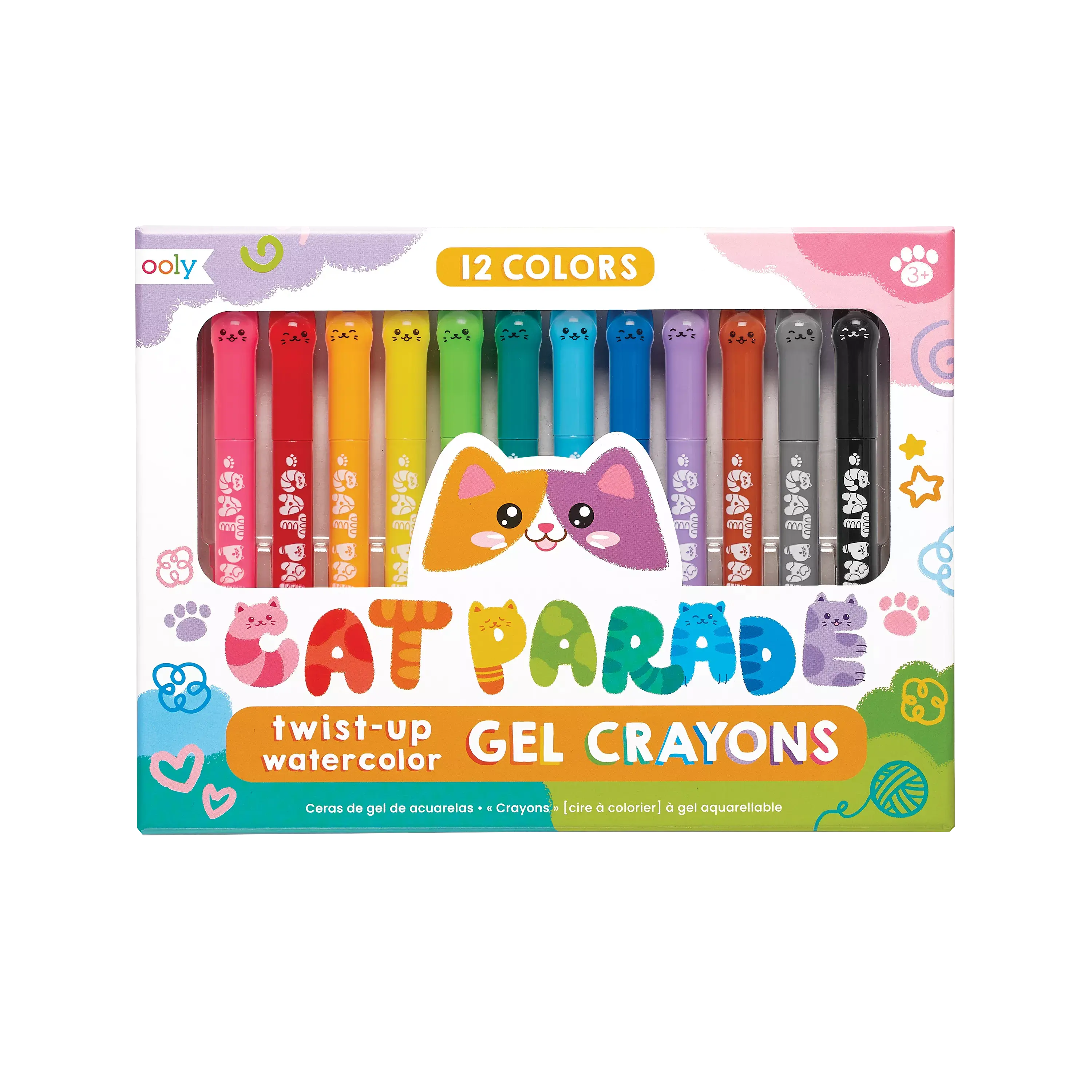 Cat Parade Twist Up Gel Crayons - Set of 12