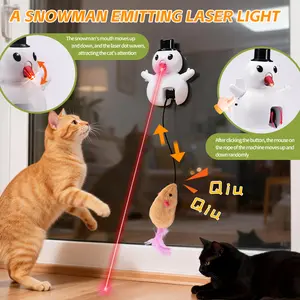 Interactive Cat Toy,3 in1 Automatic Hide for Indoor,Hanging Rechargeable & App Remote Control with  Cat Laser Toy,Squeaky Plush mouse with Seek Moving Concealed