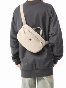 Water-Resistant Nylon Shoulder Bag for Men and Women, Casual Crossbody Backpack Ideal for Shopping and Daily Use, Versatile Plain Design