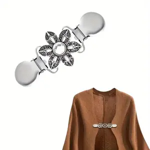 1pc Sweater Clip, Vintage Sweater Shawl Clips, Retro Cardigan Collar Clips, Anti-slip Clothing Clips, Cinch Clip, Brooch, Flower Brooch, Dress Clips Back Cinch, Waist Cincher Clip, Ideal Choice for Gifts