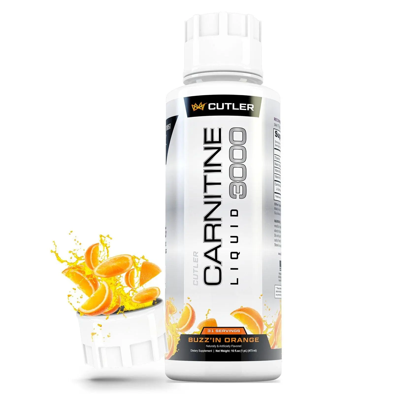 Cutler Nutrition Liquid Carnitine 3000 for Energy and Recovery Support Dietary Fitness Supplement Edible Healthcare Vitamin