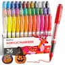 Nicpro Acrylic Markers - 2.4ml Per Pen, Water-Based, 1-8mm Brush Tip with Auto Ink Control, Office Stationery Writing Tools for Adults, Markers for Coloring, DIY Crafts, Art Paint, Easter, Ceramic,techvibes
