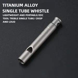 Outdoor Titanium Whistle mini Survival Safety Emergency whistle Ultra Light Whistle Necklace Camping trip Hiking tool Outdoor Survival Supplies