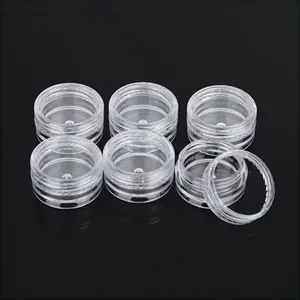 6/50pcs Transparent Plastic Sample Bottles, Cream Bottles Mini Cosmetic Container Jars, Suitable for Nail Art Ornaments Powder Storage and Lip Balm Dispensing, Small Bottle
