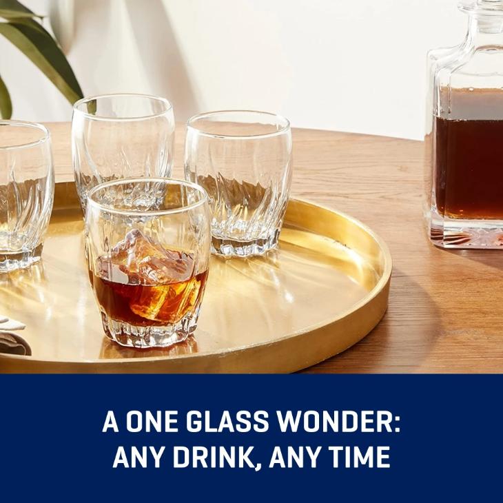 12 Piece Radiant Drinking Glasses Set, 16 oz & 12 oz Clear Glasses