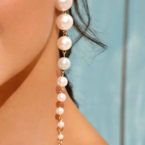 Elegant Long Fringe Faux Pearl Pendant Earrings for Women, Casual Daily Wear, Versatile Holiday Gift, All Seasons Jewelry, High Quality Earrings, Jewelry Gifts