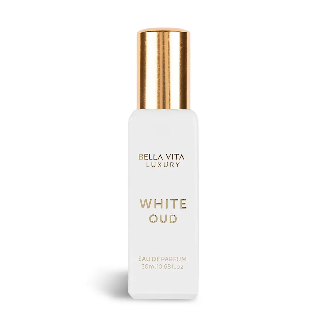 BellaVita Luxury's White Oud Unisex Eau De Parfum - 20 ml | Orange, Freesia & Oud | Cruelty Free & Vegan | Long Lasting | Mini Perfume-0.7 Fl.oz.