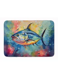 Carolines Treasures DAC2843RUG 19x27 in. Yellowfin Tuna Memory Foam Kitchen Mat, Animal-Inspired, Art-Themed, Bright-Colored, Coastal, Cushioned Household Rug, Animal-Inspired Kitchen Rugs, Art-Themed Kitchen Rugs