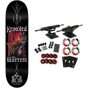 Krooked Skateboard Complete Worrest Chrome Zone Twin Tail 8.3" x 31.9"
