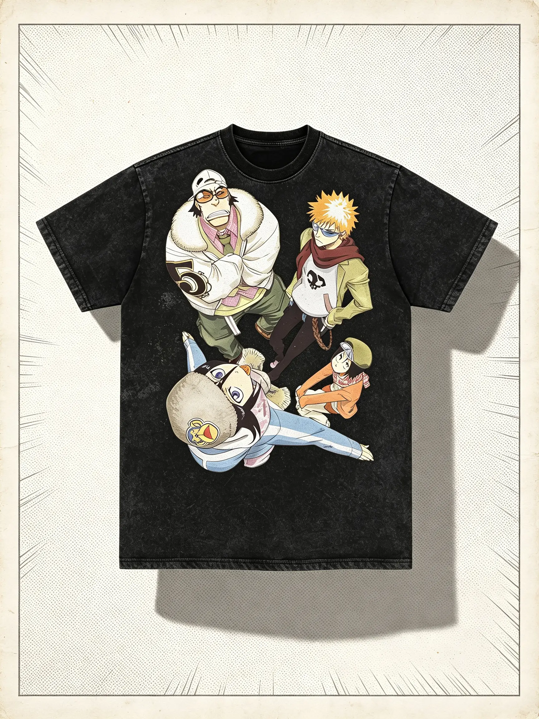 Anime Bleach Funny Cute Shirt - Oversized Anime Vintage Washed shirt , Ichigo , Rukia , Gift for her , gift for him , gift for anime fan Bleach anime merchandise, perfect for anime fans,father'sdaygifts，good graphic tees