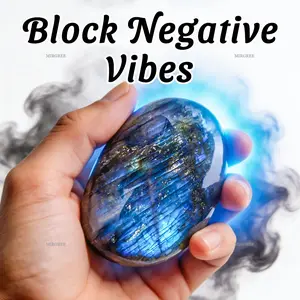 MIRGREE Natural Labradorite Protection Stone, Keep Away Negative Influences, Stay Focused & Confident at Work (Without Box)