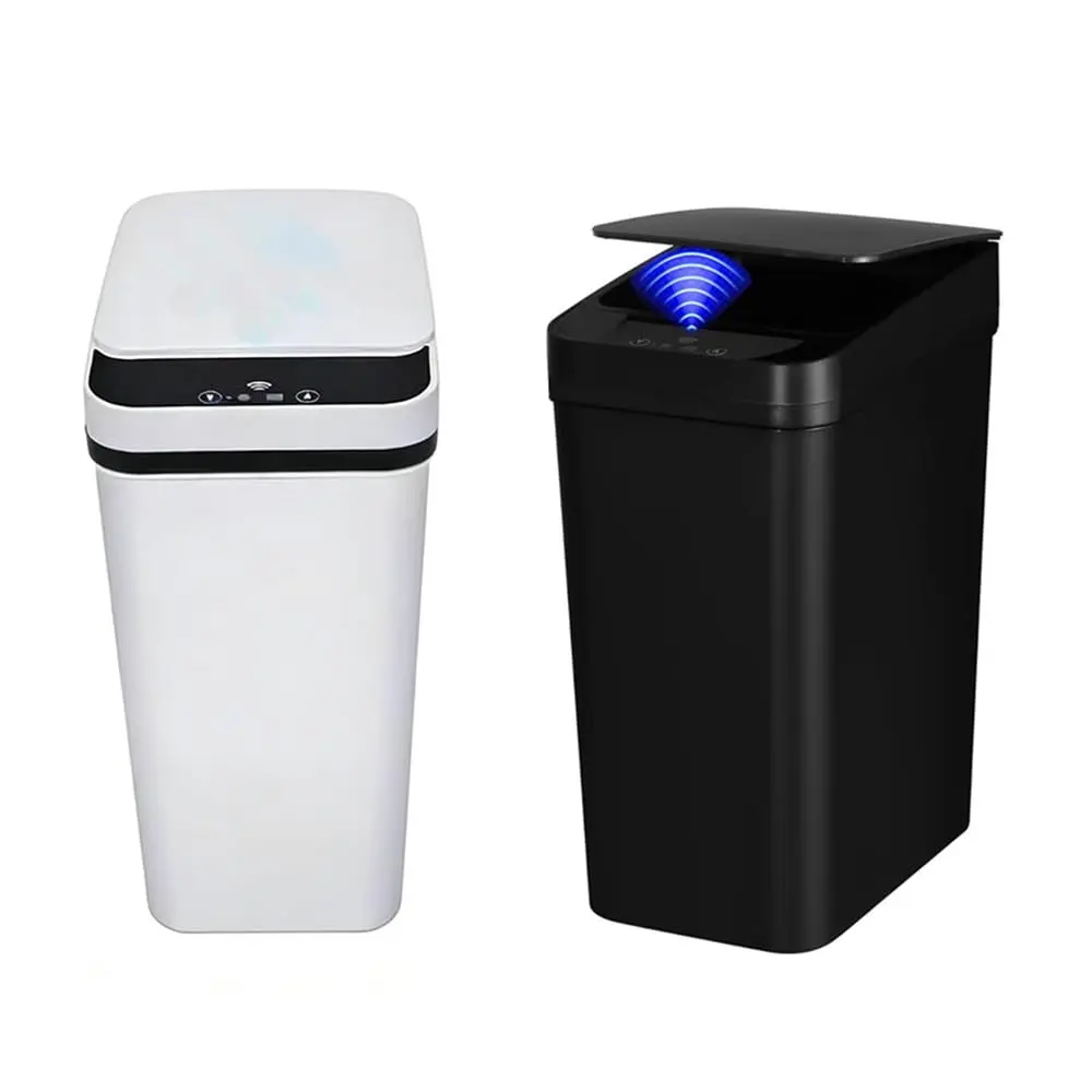 Smart Induction Waterproof Trash Can for Bathroom, Bedroom, Office Nordic Style, Household Items Saving Space Motion Sensor Multifunctional Home Goods Environmentally Friendly Automatic summerwins