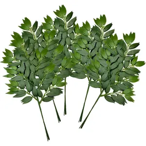48 count Italian Ruscus Greenery Stems Artificial Silk Greenery Leaves for DIY Wedding Arch Bouquet Filler Table Centerpieces  Indoor Decor
