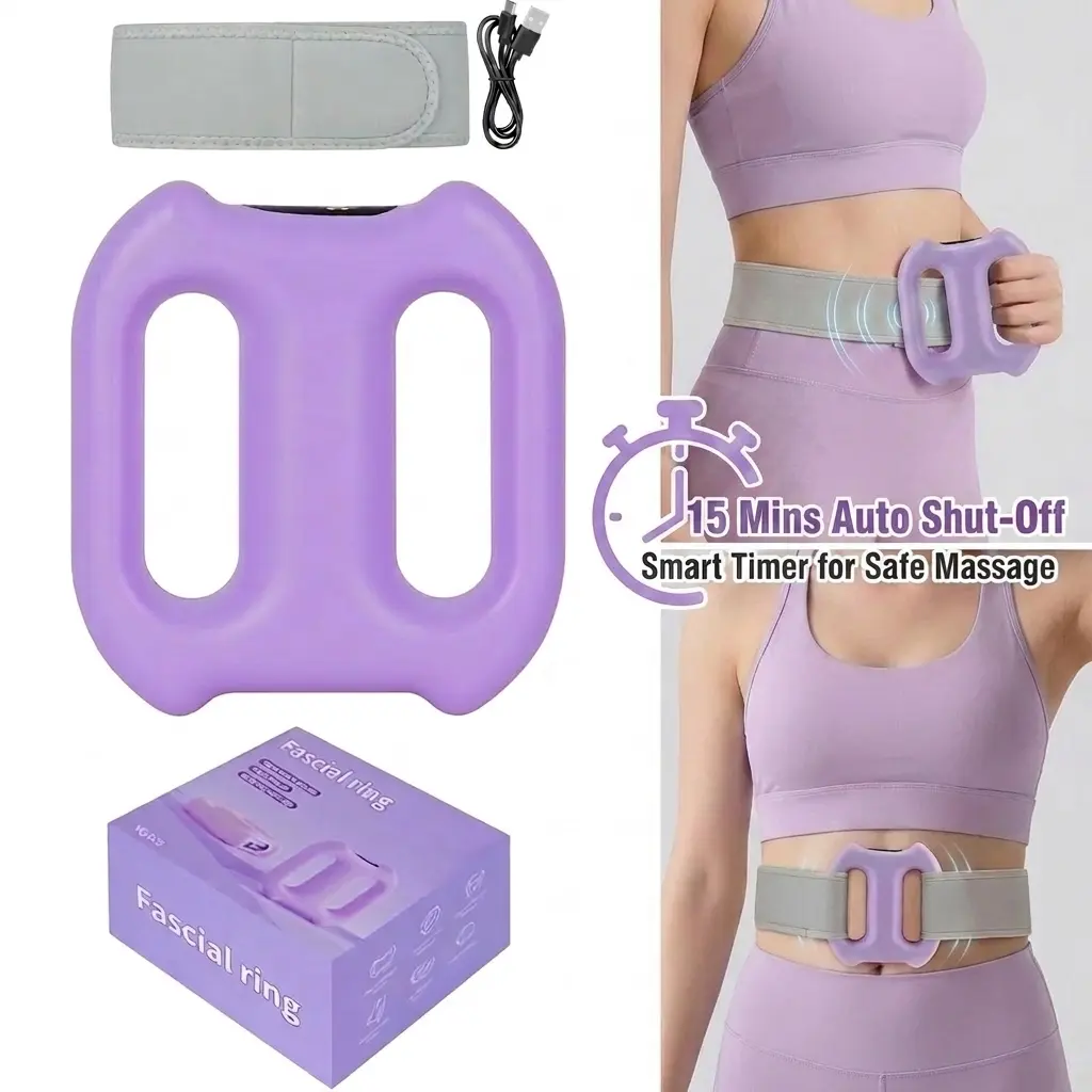 Rechargeable Wearable Vibration Device, Dual-Loop Design, 2 Modes, 5 Levels, 15-Min Auto-Off Timer for Safe Massage