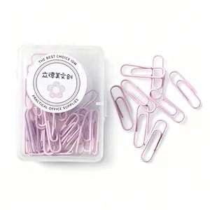 200PCS Colored Paperclips Metal Bookmark Memo Note Paper Clip, 5Packs28mm, (Pink)