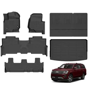 KELCSEECS Ford Expedition Max 7p / 8p 2021-2026 Floor Mats & Cargo Liners All-Weather TPE Front & Rear Row & Trunk Mats  Accessories Non-Slip Custom Fit Waterproof Easy Clean Eco-Friendly Safe Durable 3D Laser Scans