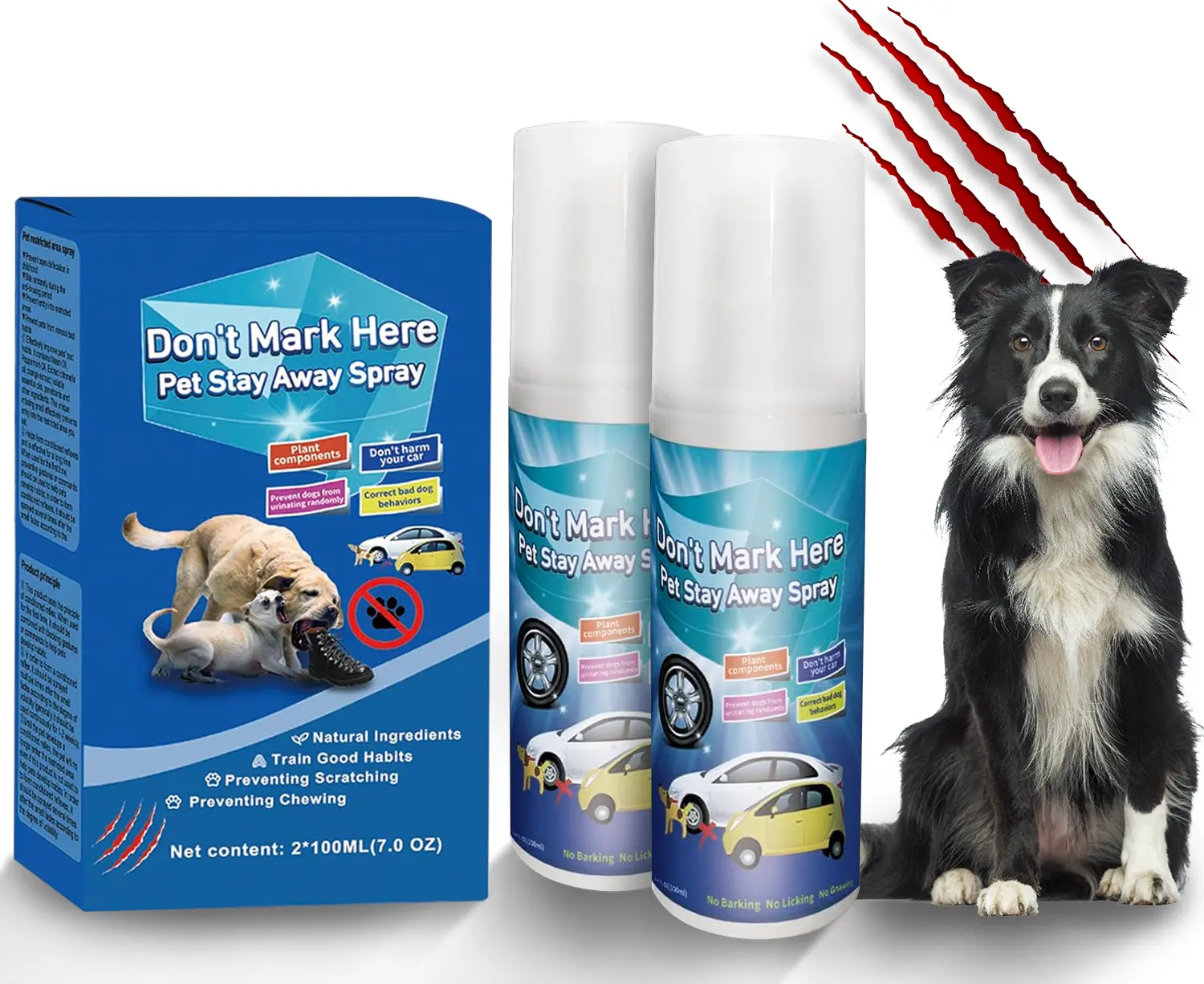No Chew Spray for Dogs and Puppies, Alcohol-Free Bitter Deterrent Spray for Chewing and Scratching, Dog Training Corrector Spray for Furniture, Sofa, Shoes, Wires, Plants, Drug-Free 2 Pack 100ML