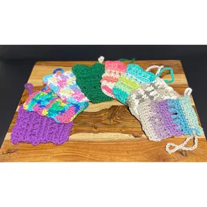 Crochet Cotton Soap Saver Bag | Loofah Bags | Soap Buddy | Soap Pouch | Exfoliant Bag | Washcloth | Handmade | Bath Accessories