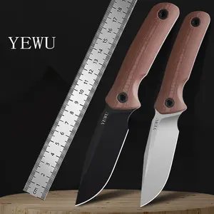 YEWU Fixed Blade, Hunting Knife, Outdoor Camping Tactical Knife, 440 Steel Full Tang, Mikta Handle, Kydex Sheath