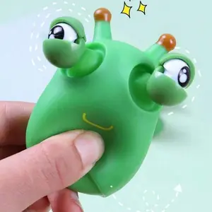1/2/5pcs Green Bug Squeeze Toys, Bulging Eyes, Fun Pop-Up Grass Bug Squeeze Stress Relief Toy, Eye Bounce Worm Compression Fun Toy,Stress Relief, Anxiety, Autism, Christmas & Birthday Gifts