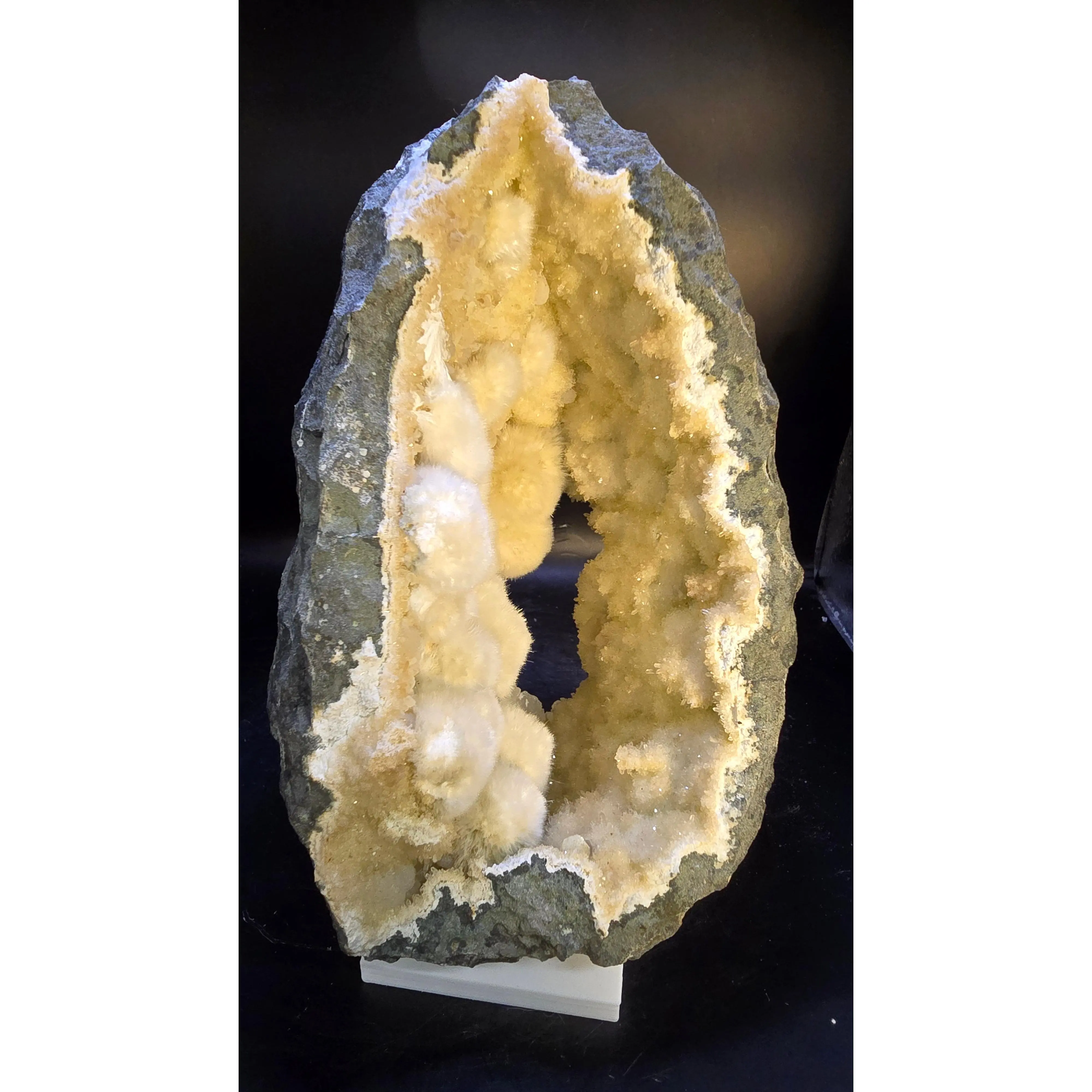 Okenite Portal Geode with Calcite – Nashik District, Maharashtra, India – 2.45 lbs