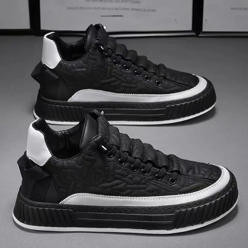 Brand GGOR Men's Height Increasing Thick Sole Sneakers - Lift Shoes with EVA PU Upper & PVC Outsole, Lace-Up Height Boosters Suitable for Large Feet, Daily & Formal Wear, Year-Round (Low-Top)