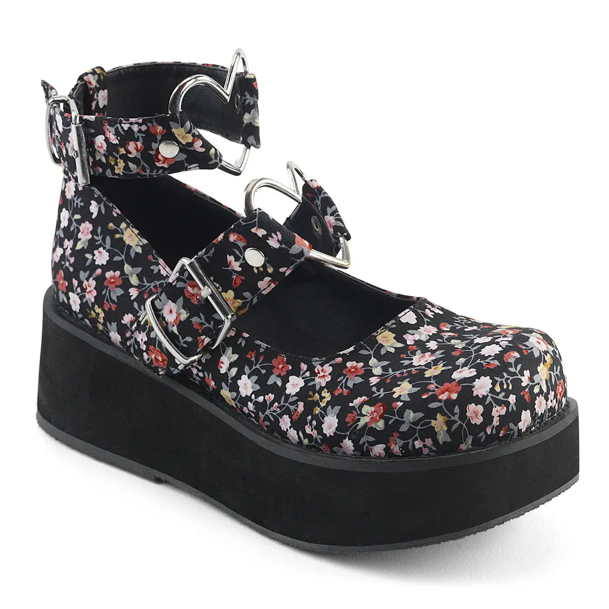 Demonia Sprite-02 Floral Fabric Platforms Demonia Sprite-02 Floral Fabric Platforms