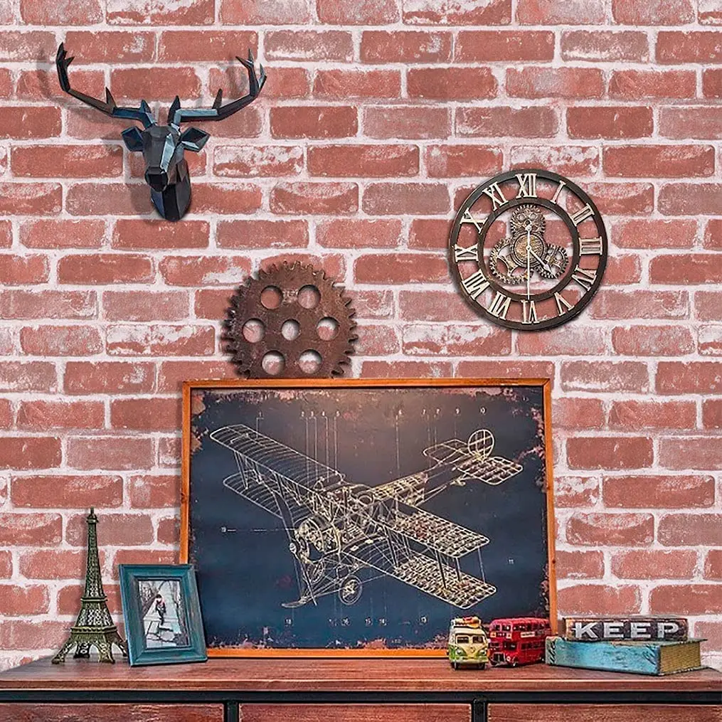 Self-adhesive imitation brick Peel and stick wallpaper Fireplace decoration Easy to install