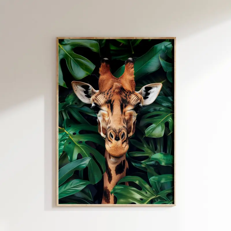 Giraffe Portrait Poster: A Peek into the Jungle