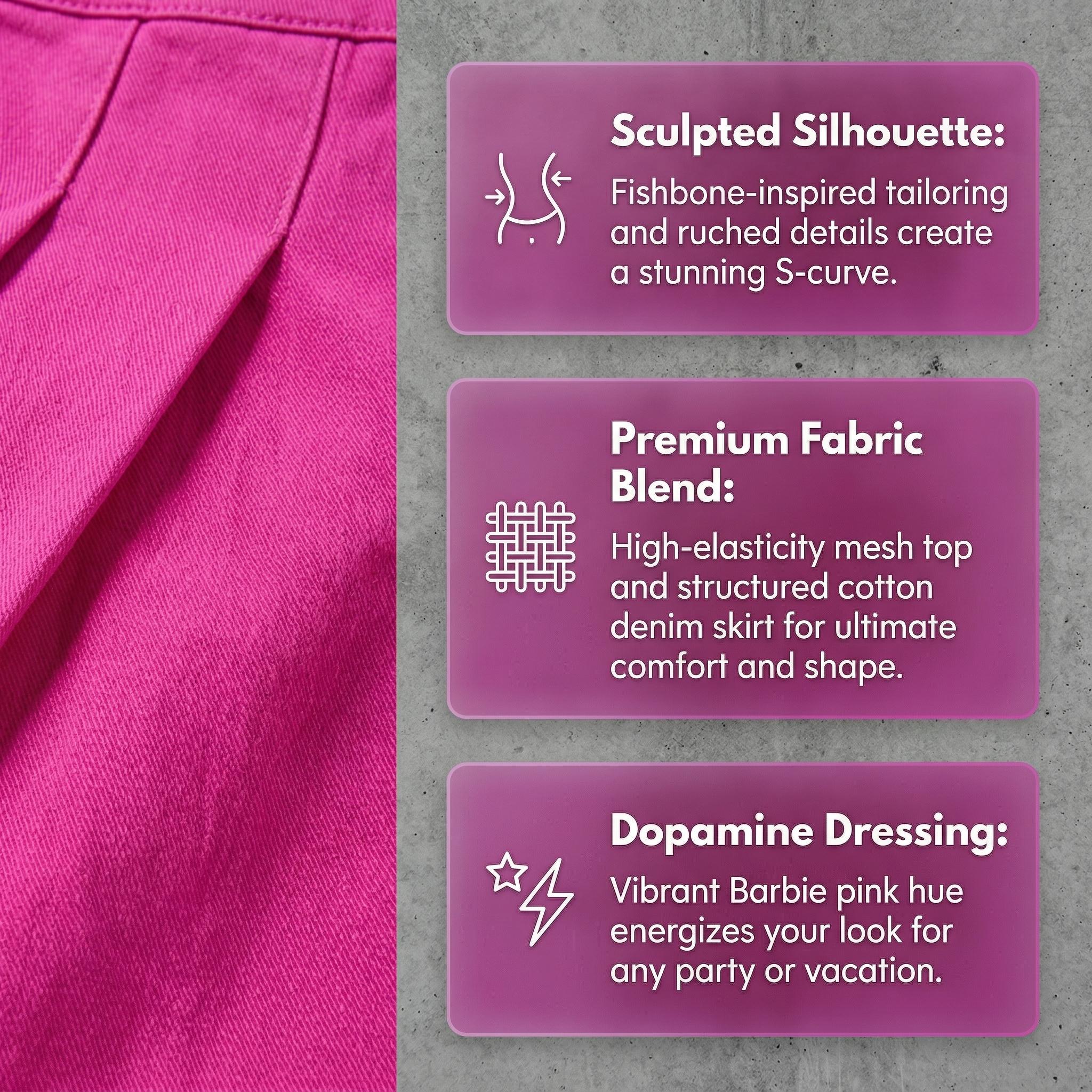 Women’s Hot Pink High Waist Pleated Skort Mini Skirt Shorts Preppy A Line Y2K Tennis Inspired Tailored Casual Going Out Bottom Flowy Short Skirt with Safety Shorts for Vacation Party Date Night Summer Streetwear Weekend Brunch and Daily Wear