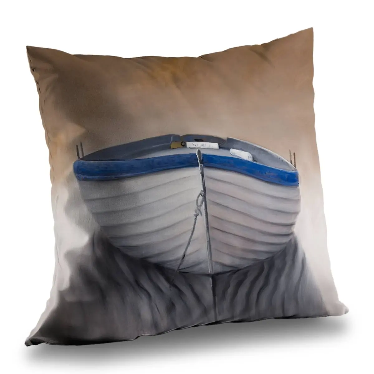 360 stand Square Soft Padded Cushion - 14x14 in. Poly Twill Throw Pillow with Home Decor Insert, Coastal Nautical Look, for Canoe, Boat, Bathroom Use, Square Cushion, Coastal Standard Pillows, Creative Decorative Cushion