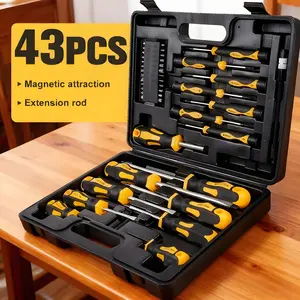 Amartisan 43-Piece Magnetic Screwdrivers Set with Case Slotted Phillips Hex Pozidriv Torx Precision Tools for Men with Magnetizer Demagnetizer & Extension Rod Ideal for Versatile Tasks