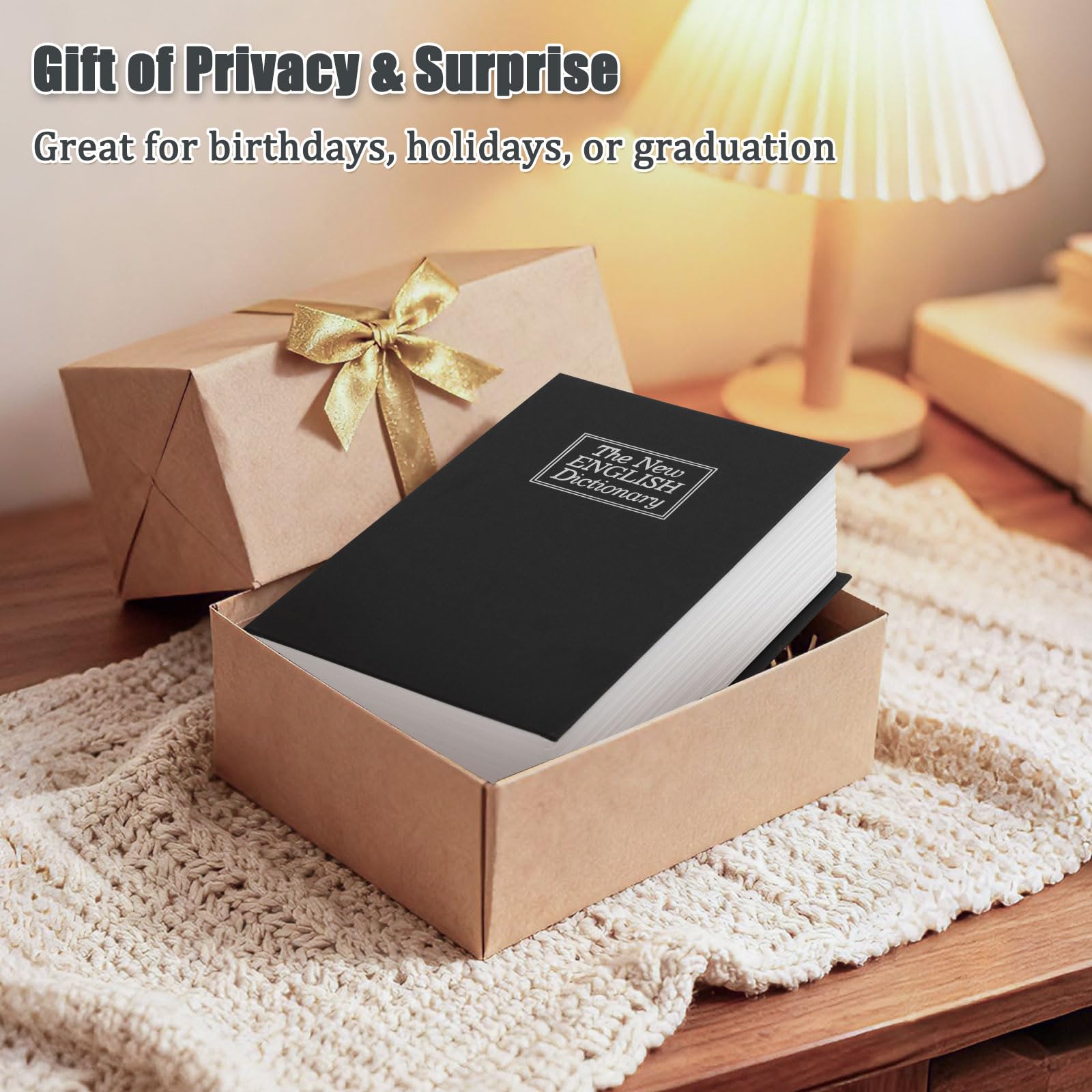 Durable Mechanical Lock & Password Access Book Money Box - Travel Safe for Cash, Documents and Personal Valuables, Sturdy Home Decor Piggy Bank