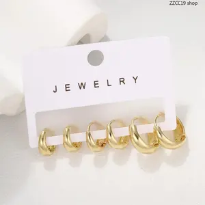 6 Pack Gold Teardrop Hoop Earrings Set, Mixed Size 10mm 12mm 14mm Huggie Earrings, Minimalist Stackable Small Hoop Earrings for Women