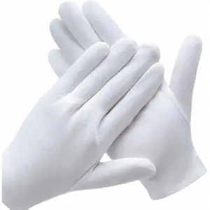 3 Pairs White Cotton Gloves for Dry Hands Eczema Moisturizing - Work Glove Liners for Serving Costume Inspection