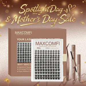 MaxComfi Cosmetic False Eyelashes - Nila BlushBloom Style, Super Soft Comic Thin Band, Gentle Waterproof, Itch-Free, Long-Lasting, Natural Daily Volume, Beginner-Friendly DIY Makeup Lashes for Flawless Look