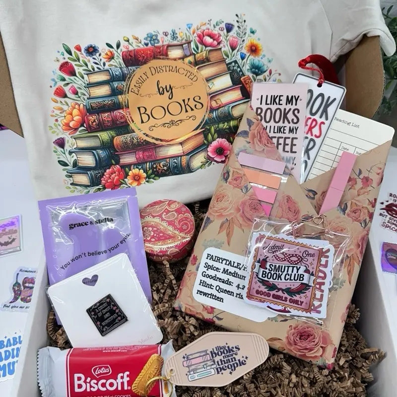 Blind Date With a Book Box + Book Lover T-Shirt | Cozy BookTok Gift Box | Reader Care Package