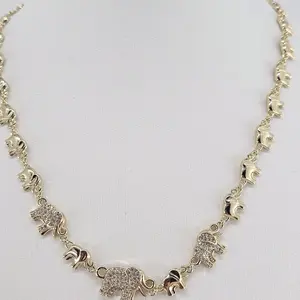 Elegant Goldplated Elephant Necklace, 16.5 in Length