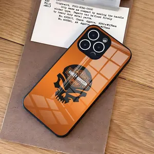 H-Harley-D-Davidson logo Phone Case For iPhone 17 Air 16 e Pro Max 15 14 13 Mini 12 Pro 11 Max Plus Black Glass Cover